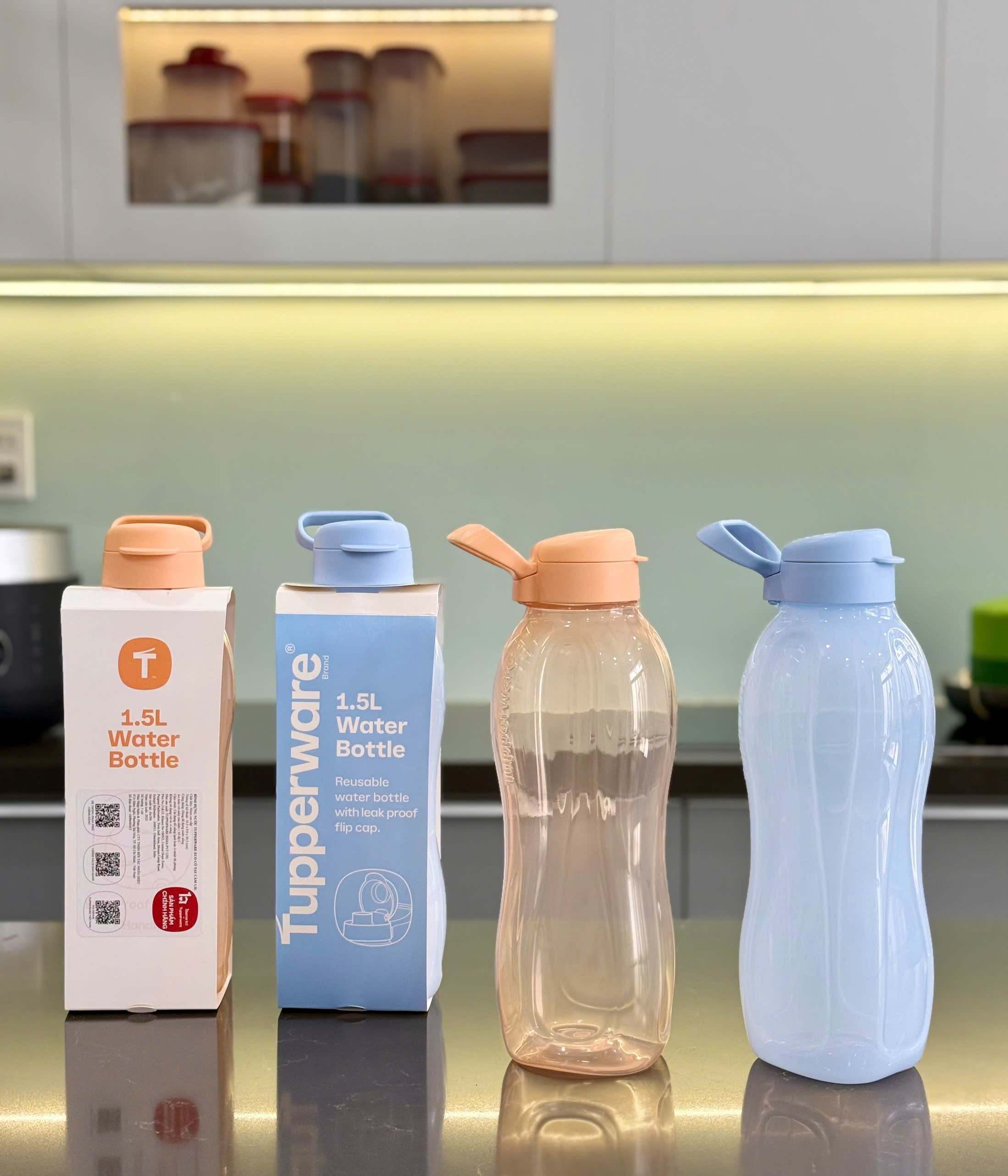 Bình Nước Tupperware Eco Bottle 1.5L Gen I – Uống đủ nước cho ngày dài - kín nước kín khí - bảo hành chính hãng