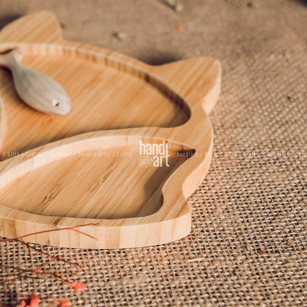 Khay gỗ tre con cáo - Khay gỗ tre ăn dặm - Bamboo wooden tray