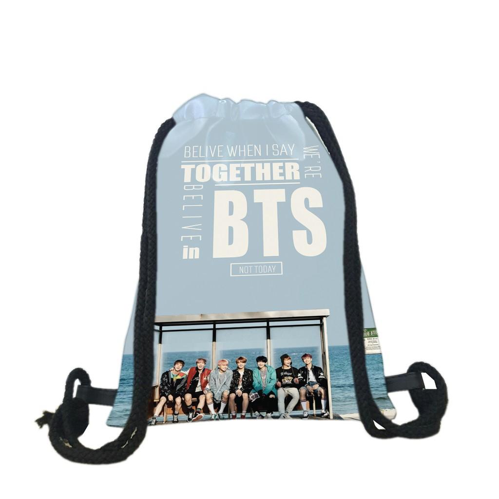 Balo dây rút BTS, balo dây rút unisex in hình BTS thời trang size 40cm