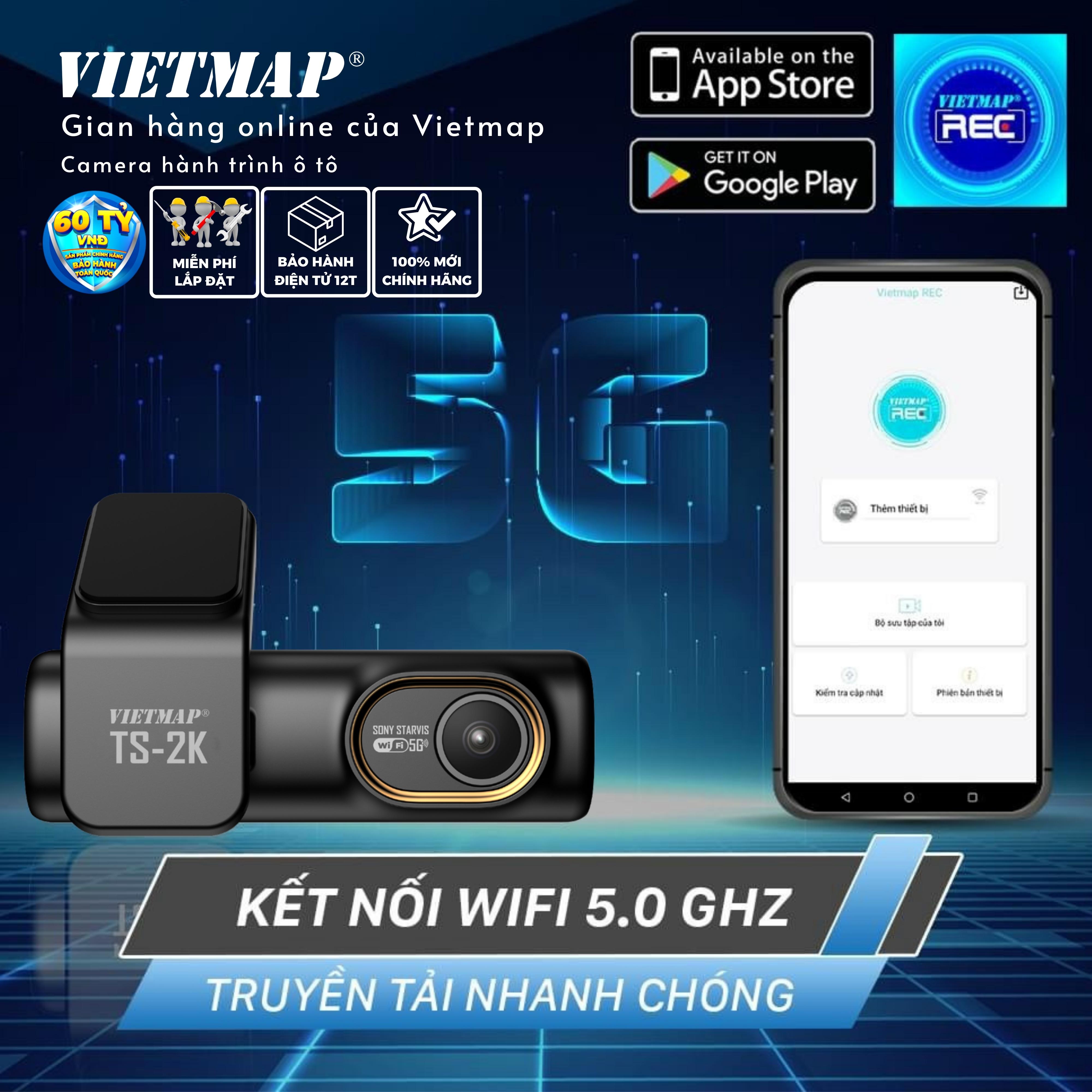 Vietmap TS-2K - Camera hành trình Cảnh báo biển báo dành cho ô tô  / Camera giao thông bằng giọng nói - Hàng Chính Hãng