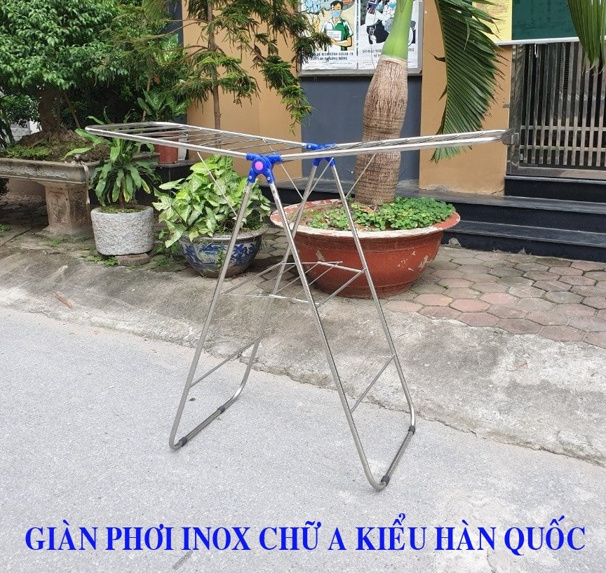 Giàn phơi quần áo chữ A inox cao cấp kiểu dáng Hàn Quốc (Cỡ lớn)