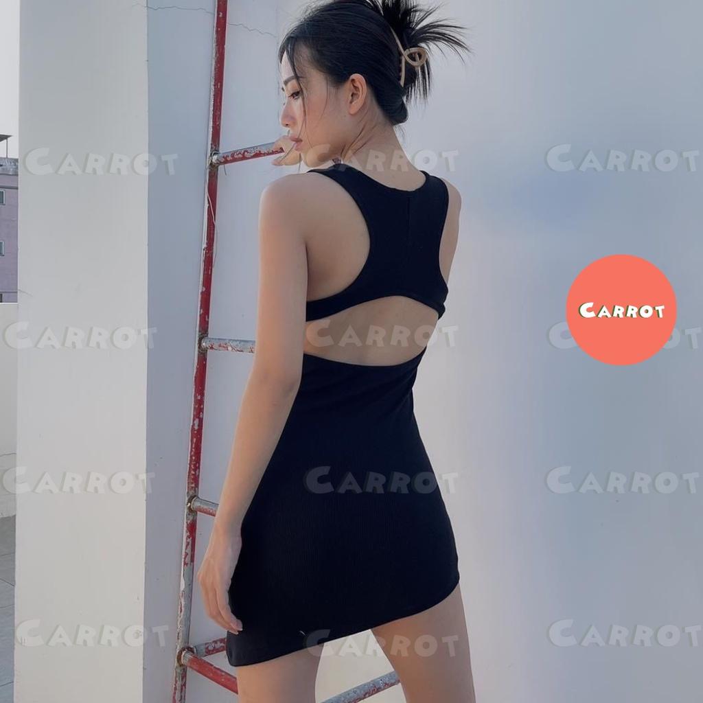 Đầm body sexy thiết kế ba lỗ vạt xéo tôn dáng gợi cảm váy nữ ngắn carrotxinhdep đi tiệc đi dạo phố vải thun cao cấp