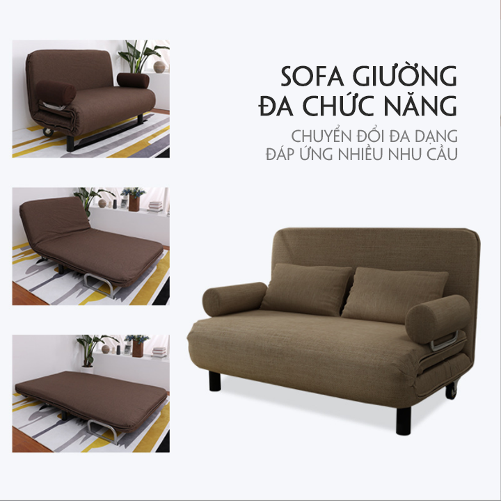 [Tặng 2 gối] Ghế sofa giường gấp gọn đa năng - Giường sofa thông minh gấp thành ghế tiết kiệm diện tích 150x190cm