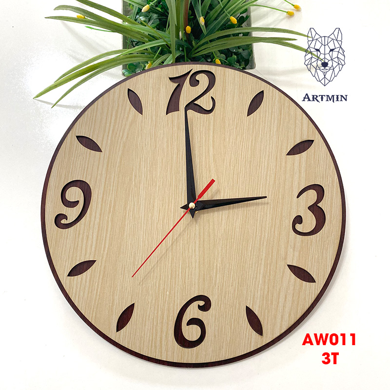 AW011 - Đồng Hồ Gỗ Treo Tường – Décor Trang Trí Ngộ Nghĩnh