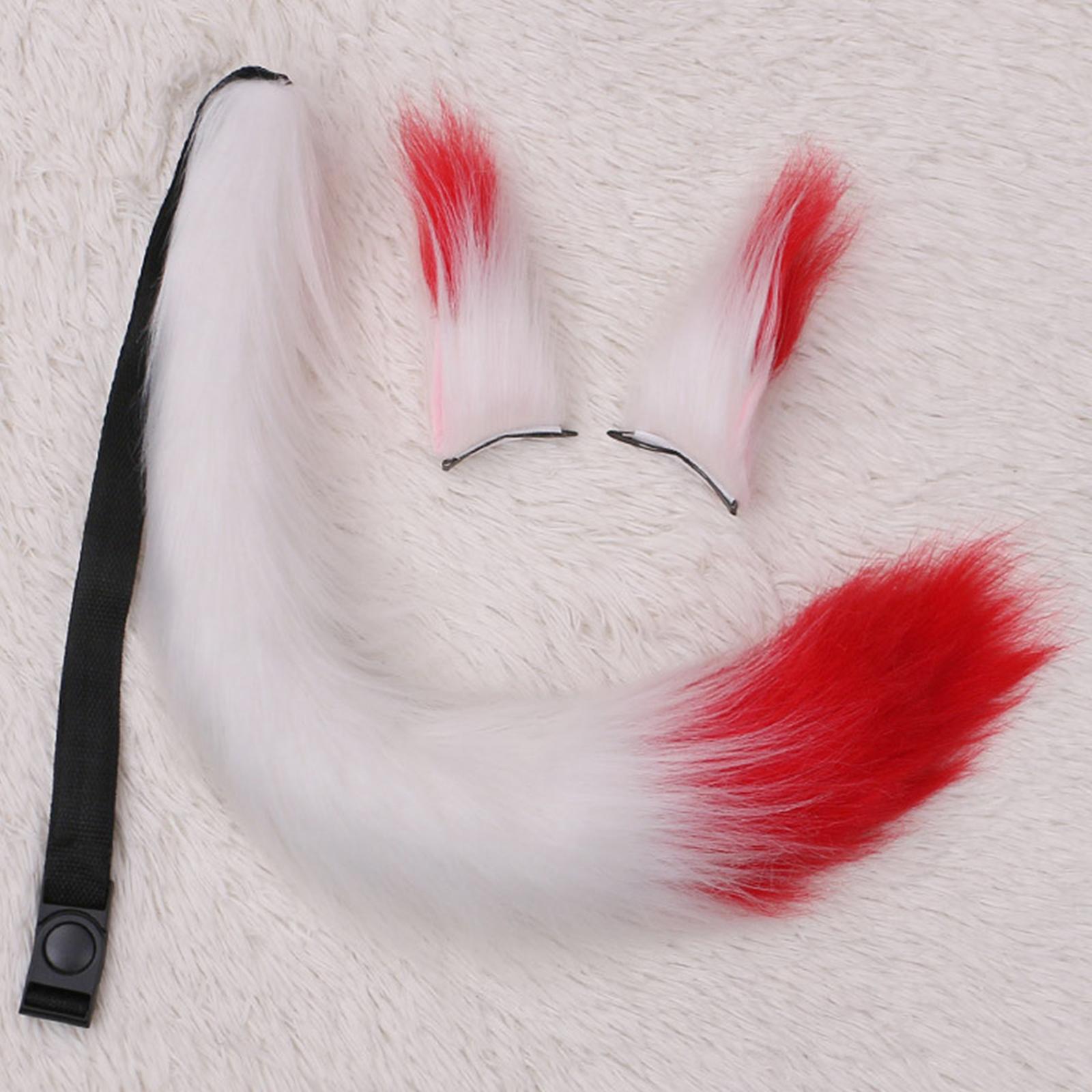 Faux Ears and Tail Set Fancy Dress Costume for Birthday Carnival Party
