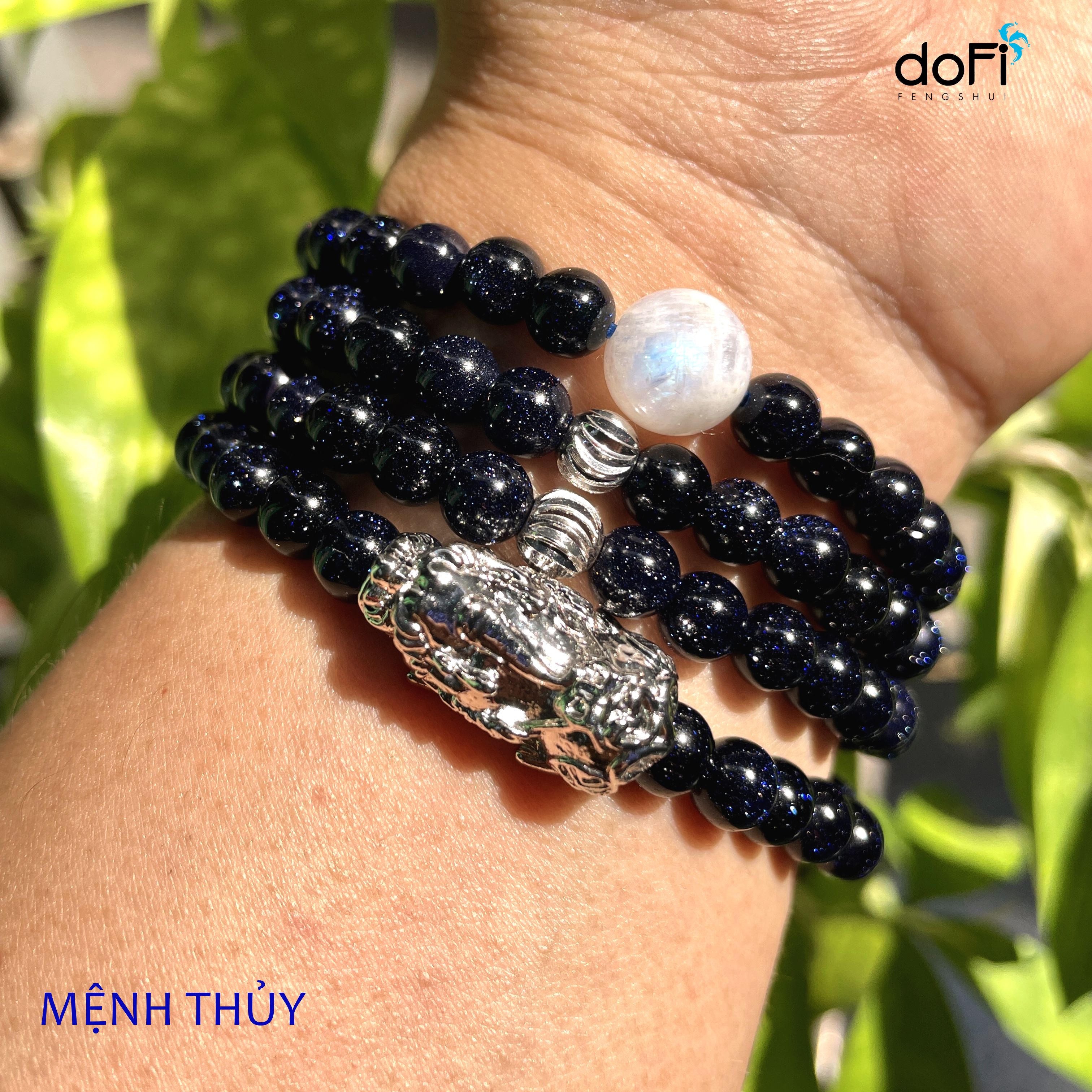 TRÀNG HẠT KIM SA XANH + ĐÁ MẶT TRĂNG PHỐI TỲ HƯU