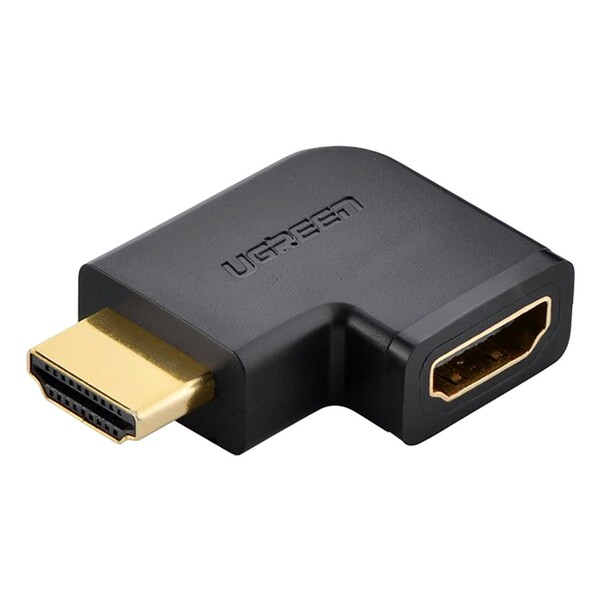 HDMI  90° male to female adapter---leftPackage: Al-foil bag Ugreen 20111 Hàng Chính Hãng