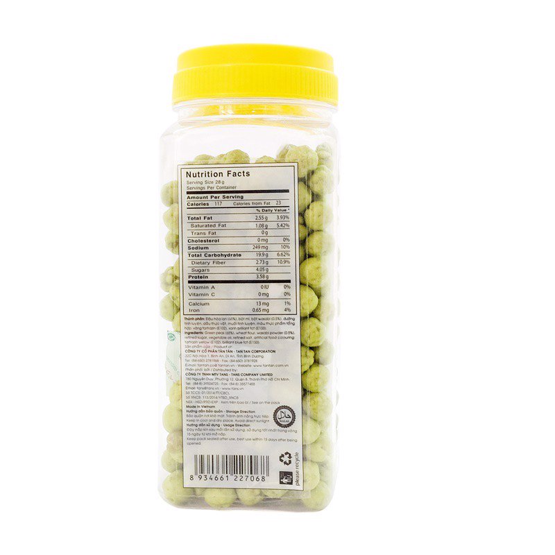 Đậu Hòa Lan Wasabi Tân Tân Hộp 190g