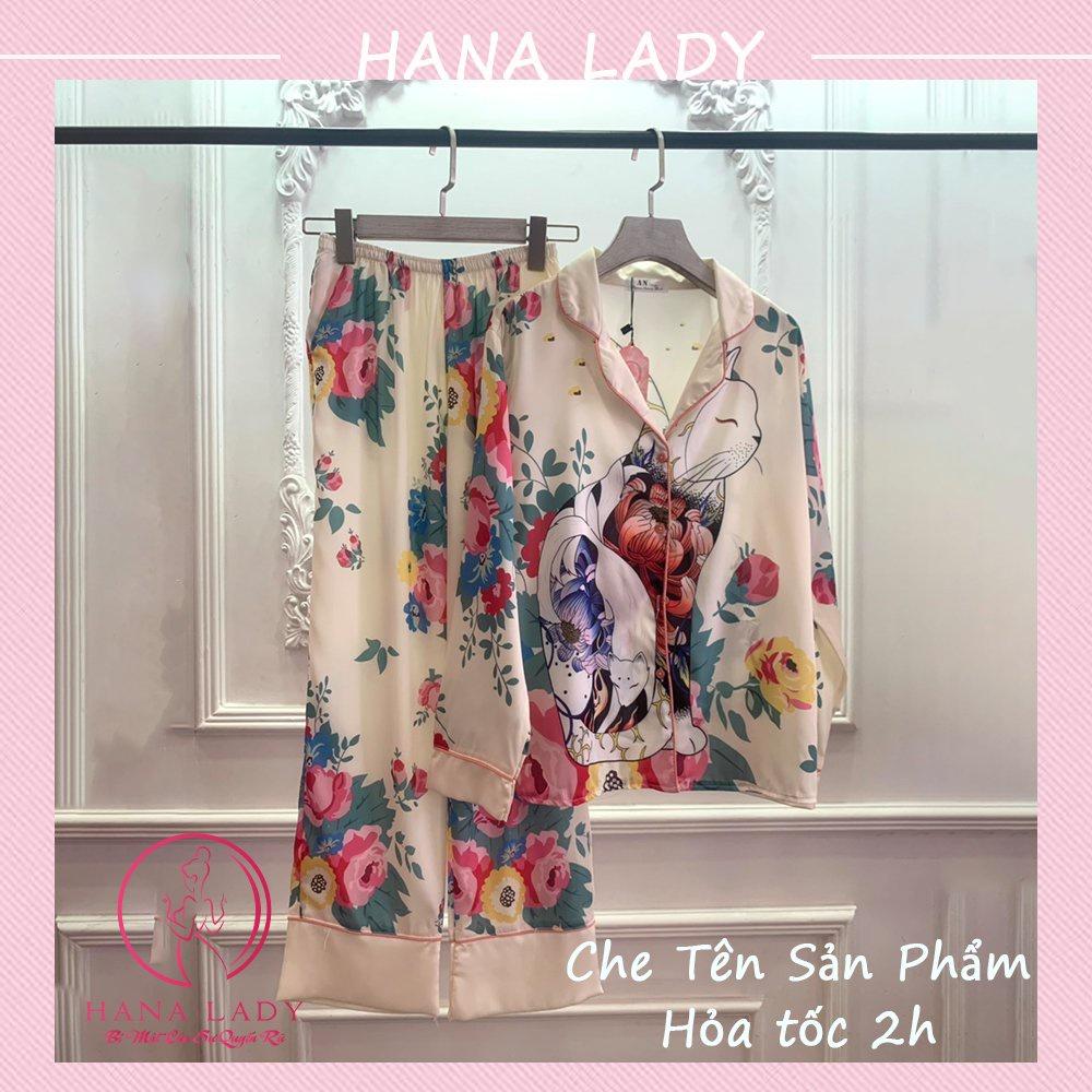 Đồ bộ pijama lụa - Bộ ngủ mặc nhà cao cấp nhiều họa tiết