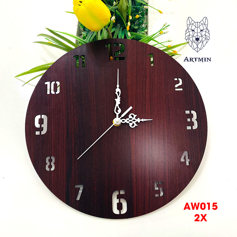 AW015 - Đồng Hồ Gỗ Treo Tường – Décor Trang Trí Phong Cách Hiện Đại