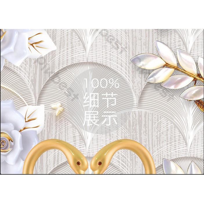 Tranh dán tường Tranh trang sức hoa pha lê sang trọng, tranh dán tường 3d hiện đại MS1168192