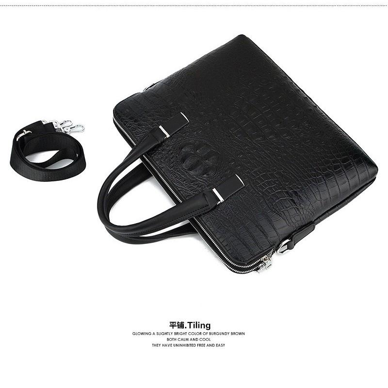 Túi xách cặp da công sở vân cá sấu đựng laptop 14inch T80 35x29x6cm
