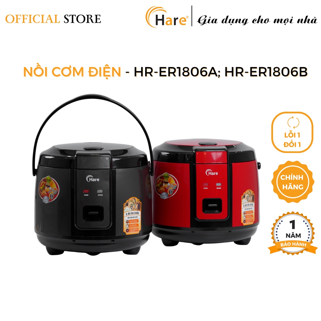 Nồi cơm điện 1.8L - hàng chính hãng thương hiệu Hare - bảo hành 12 tháng