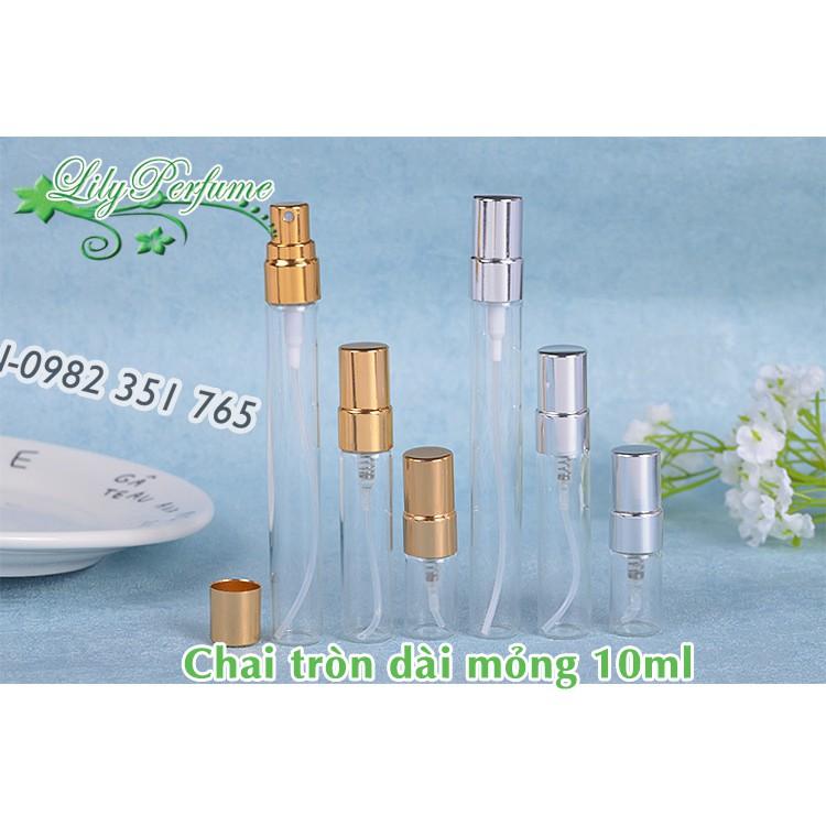 Lọ đựngnước hoa tròn cao mỏng 10ml