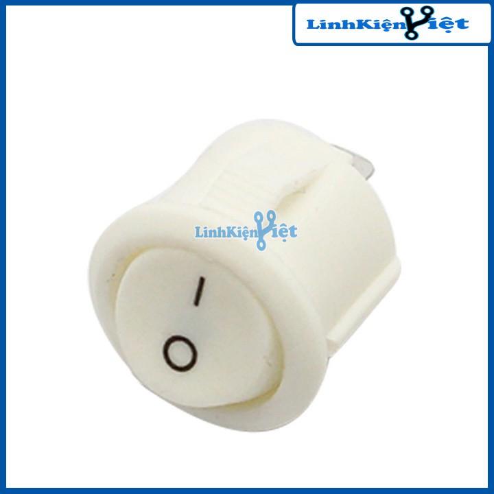 Công Tắc Tròn Nhỏ Màu Trắng Bập Bênh KCD1-103
