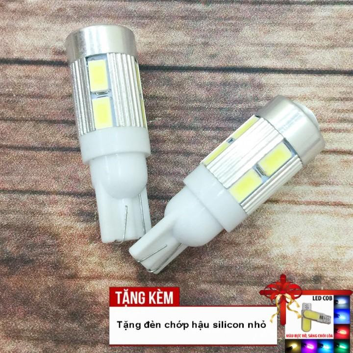 Bộ 02 đèn xi nhan AUDI 10 Led cho xe máy A229-KSL8 - Tặng kèm đèn chớp hậu silicon nhỏ