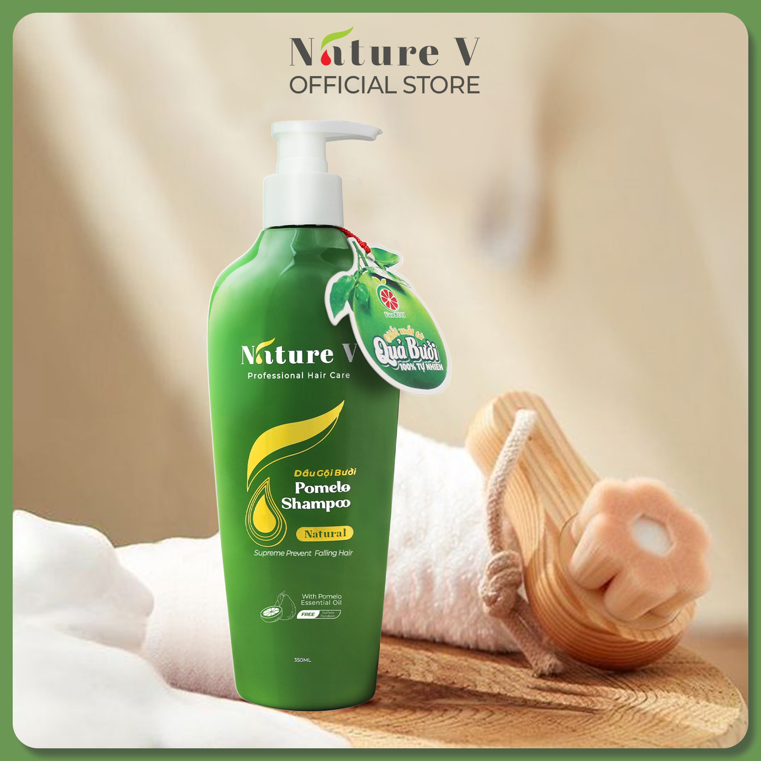 Combo dầu gội+xả+tinh dầu thiên nhiên Bưởi NATURE-V