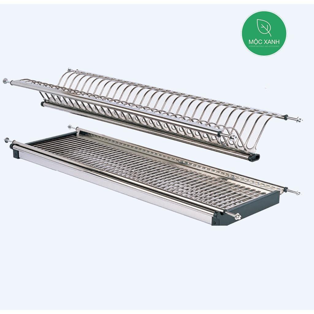 Giá úp bát đĩa cao cấp Inox bóng cao cấp 2 tầng