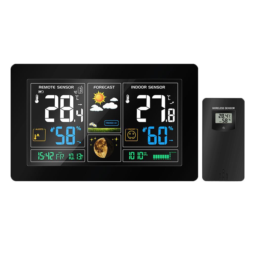 Wireless Colorful Digital Weather Time Clock with Outdoor Sensor, Indoor/Outdoor