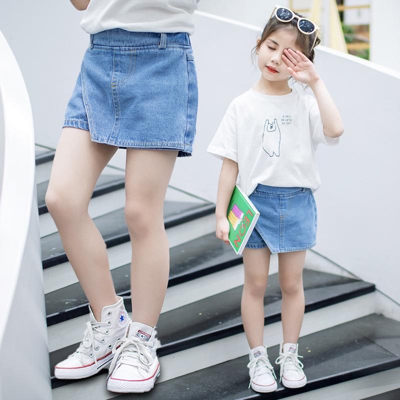Quần jean ngắn giả váy cho bé gái Easy Baby, váy jean thời trang cho bé từ 14-26kg