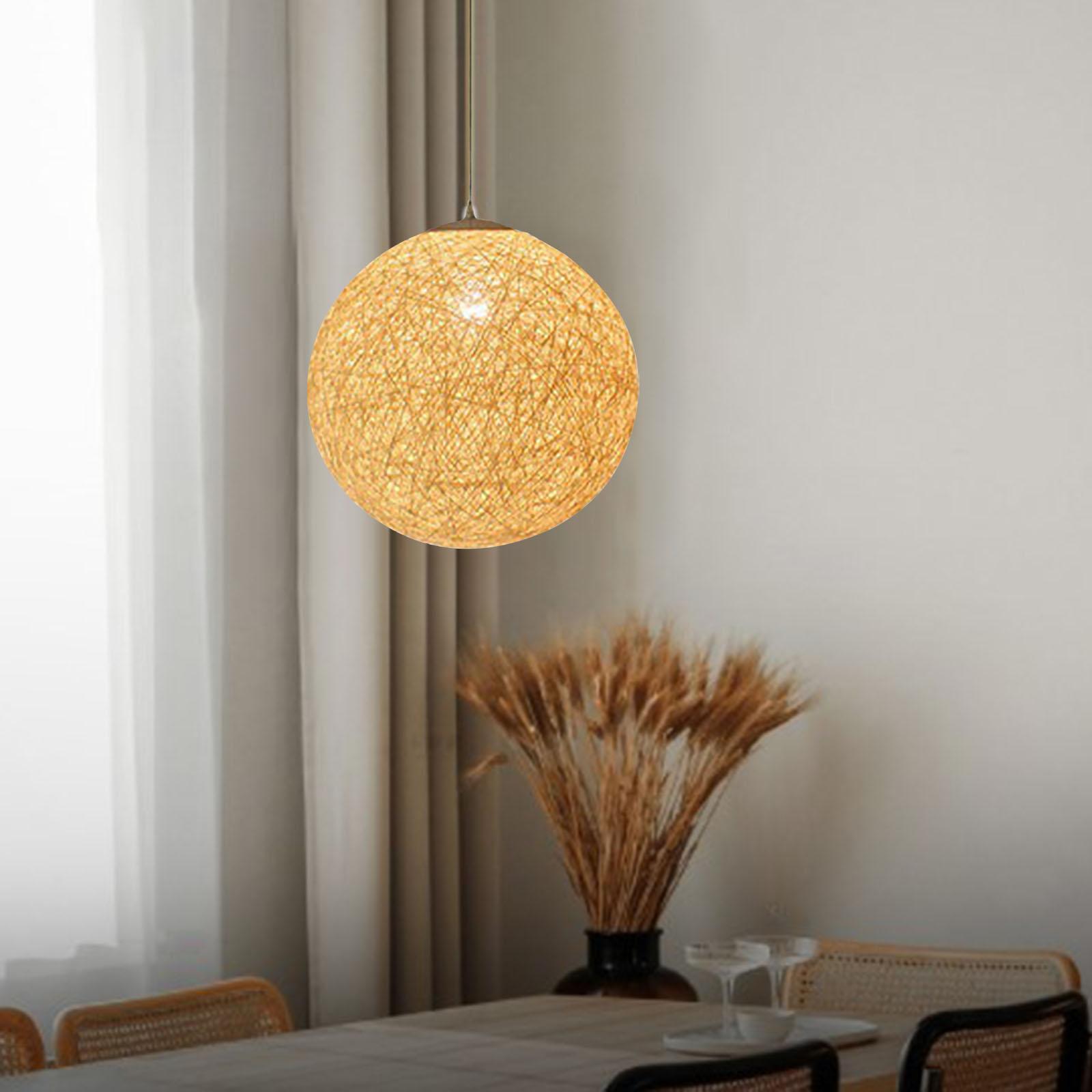 Rattan Lantern Pendant Lamp, Ceiling Lighting Fixture Chandelier Hanging Light  Tea House