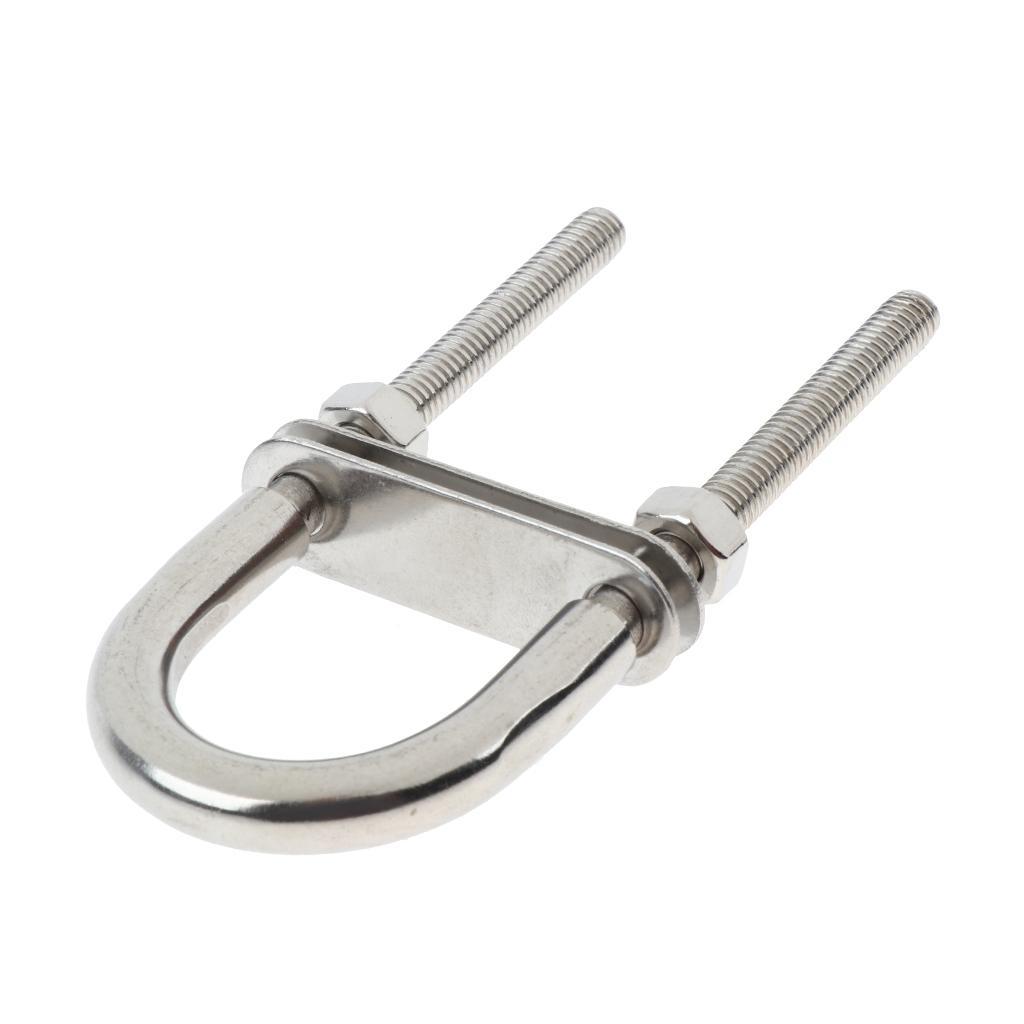 2 Pieces 304 Stainless Steel Boat Bow / Stern Eye, U-Bolt, Marine Rigging M6*90