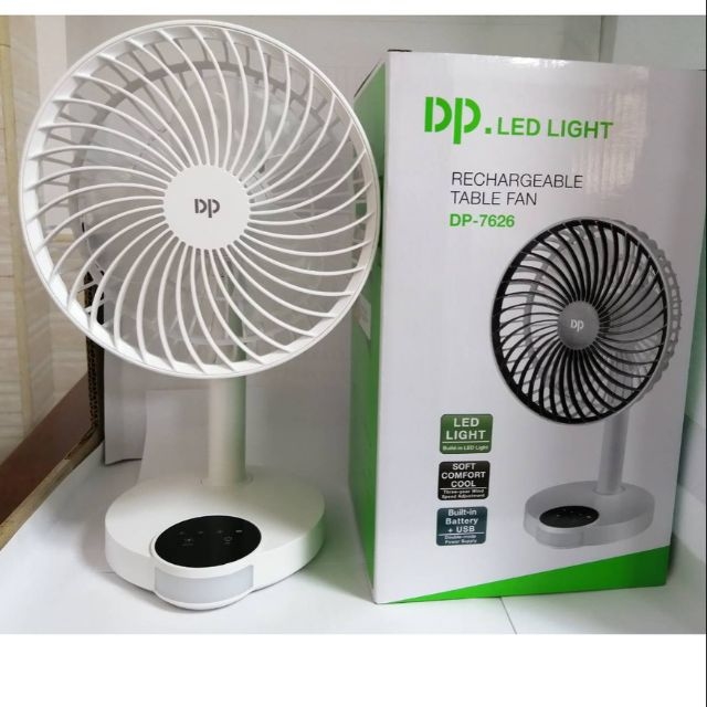 Quạt sạc tích điện DP 7626 kèm đèn Led cảm ứng