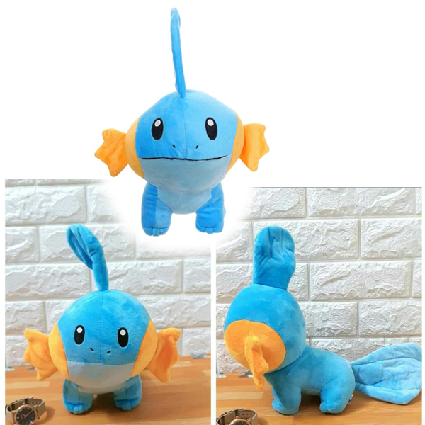 Gấu Bông Pokemon - Cá Mudkip Hệ Nước (35 Cm) Gb197 (Tặng 1 Móc Khóa Dây Da Pu Đính Đá Lấp Lánh)