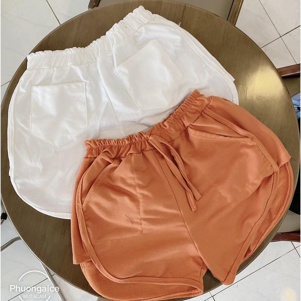 Quần đùi mặc nhà nữ, quần short cotton nữ siêu đẹp có 4 túi trước sau- Phuongaliceshop