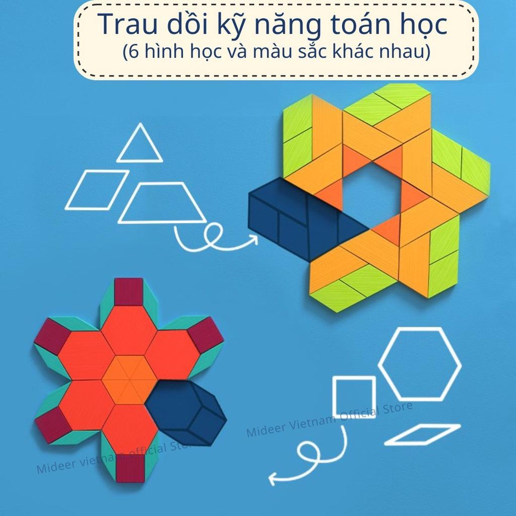 Đồ Chơi Xếp Hình Gỗ Sáng Tạo Mideer Pattern Blocks, Đồ Chơi Thông Minh Cho Bé 3 4 5 6+ Tuổi