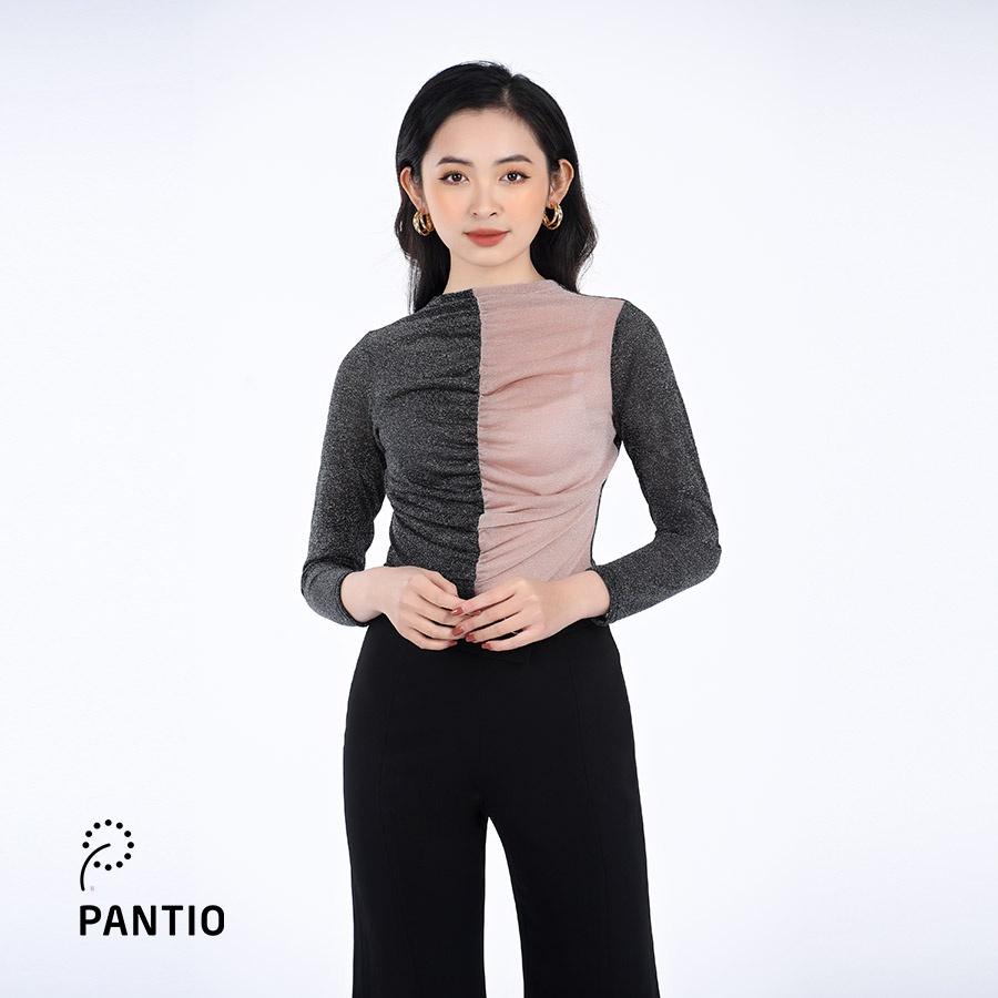 Áo dệt kim chất liệu cotton màu nhũ dáng ôm FAT9173- PANTIO