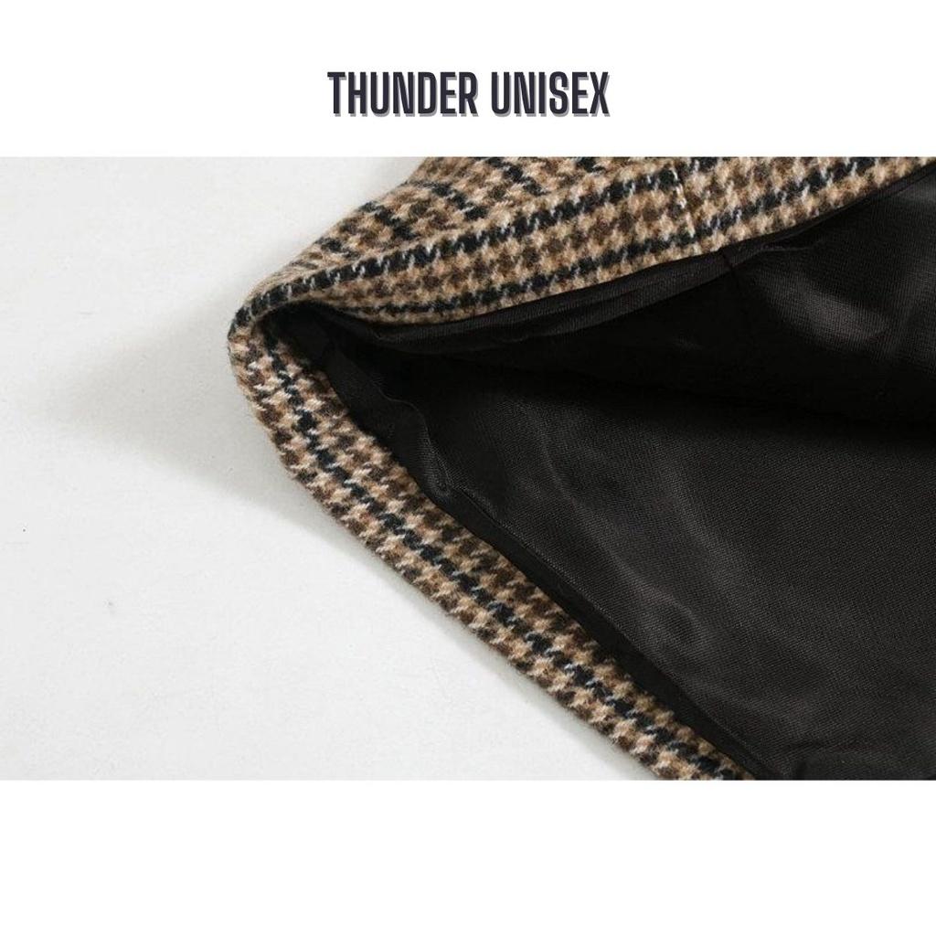 Áo Blazer Kẻ Tay Dài Áo Vest Nữ 2 Lớp Dày Dặn Kiểu Dáng Hàn Quốc Form Chuẩn ThunderUnisex Áo Khoác Cho Nữ