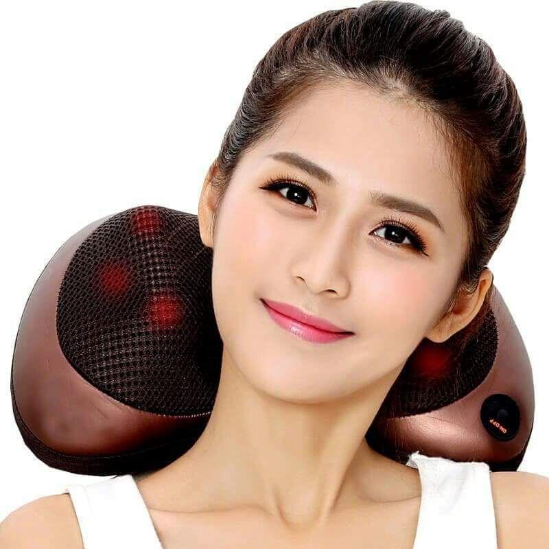 Gối Massage Hồng Ngoại 2 Chế Độ Kèm Cáp Kết Nối Ô Tô-BBVL