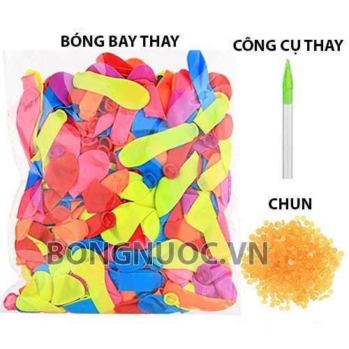 SET 1 gồm: 3 chùm bóng bay nước, 1000 bóng thay, 1 đầu nối (magic balloons)-có video thật