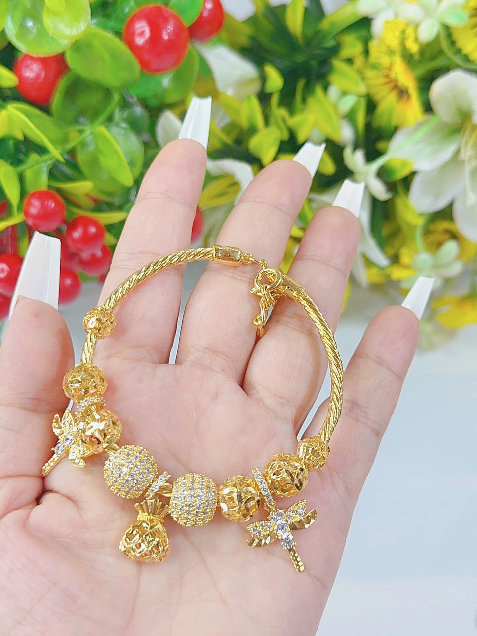 Lắc tay chamr mạ 18.k cao cấp siêu đẹp
