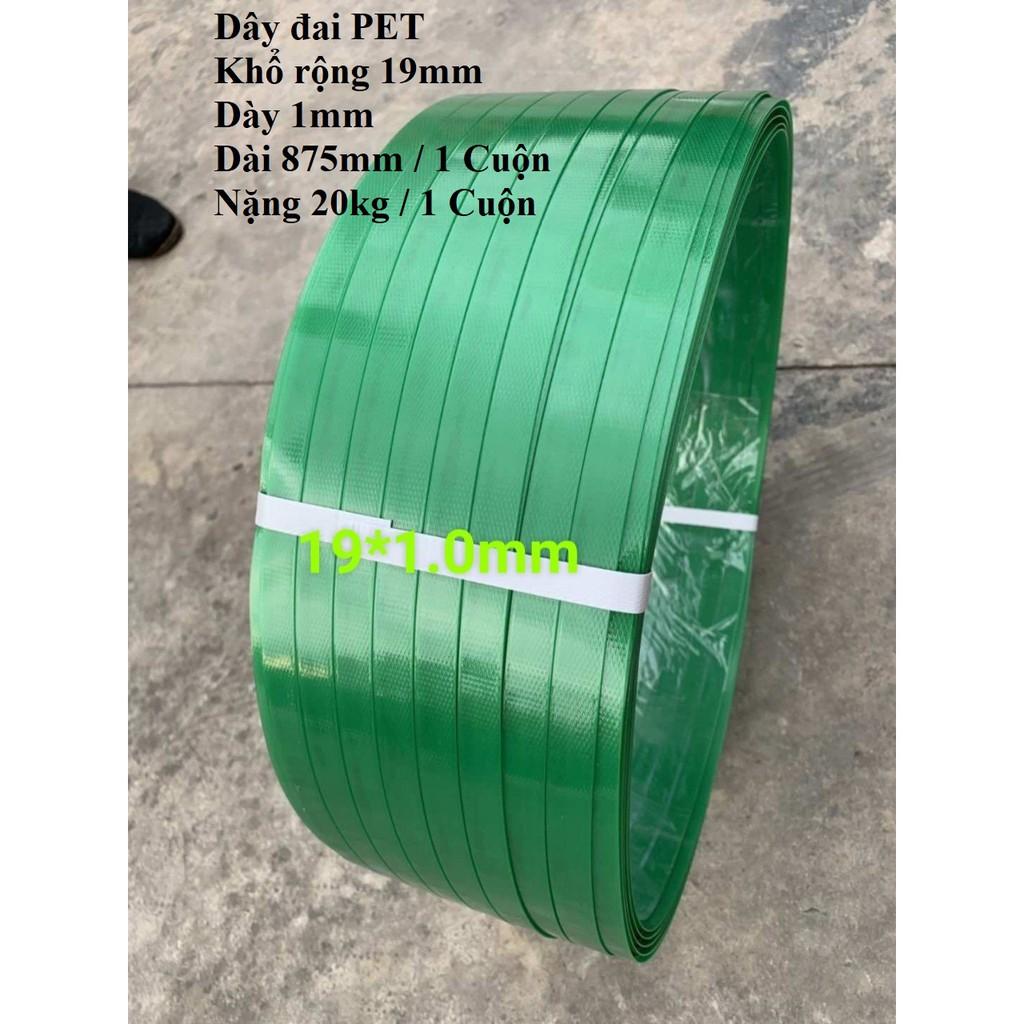 Dây đai PET Mã 1910 Bản rộng 19mm Dày 1mm Cuộn Nặng 20kg