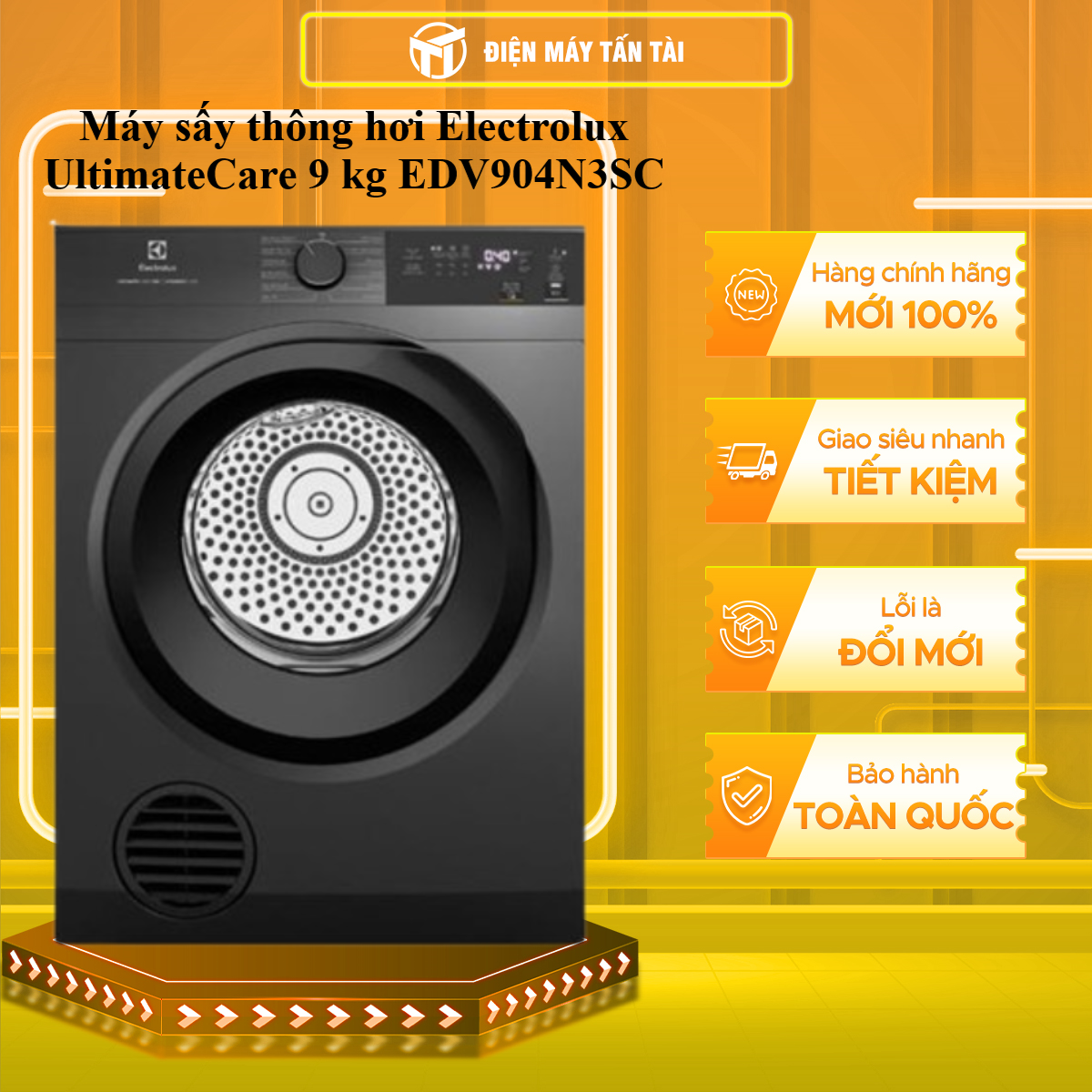 Máy sấy thông hơi Electrolux UltimateCare 9 kg EDV904N3SC - HÀNG CHÍNH HÃNG - CHỈ GIAO HCM