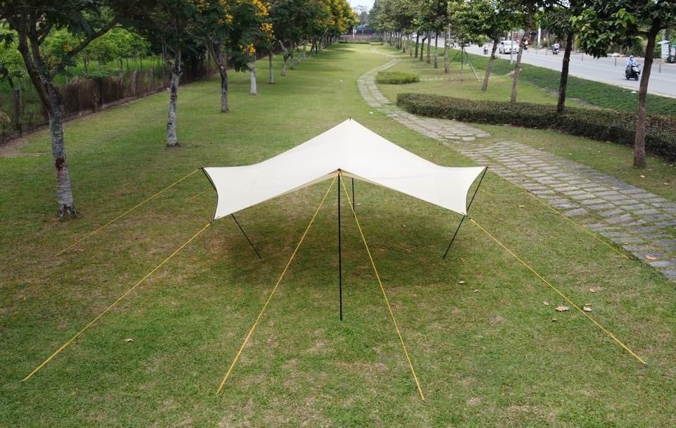 TĂNG CHE MƯA 5,15M* 4,9M BATWING TARP  + BỘ TRỤ 2,4M