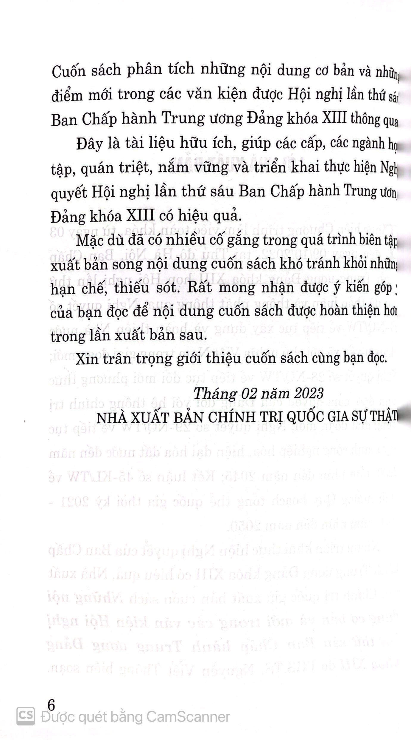 Những nội dung cơ bản và mới trong các Văn Kiện hội nghị lần thứ 6 Ban chấp hành Tung ương Đảng khoá XIII