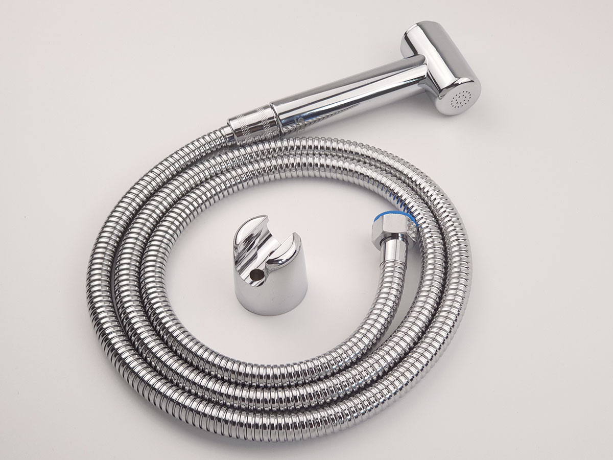 Bộ Vòi Xịt Vệ Sinh Tay Nhấn Nhựa ABS Mạ Chrome Eurolife EL-X07-1 (Trắng Bạc)