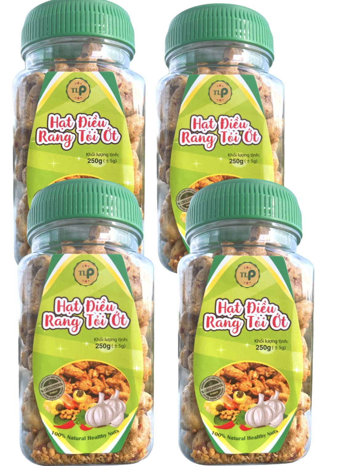 (LOẠI ĐẶC BIỆT) COMBO 2 HŨ HẠT ĐIỀU RANG TỎI ỚT - MỖI HŨ 250G