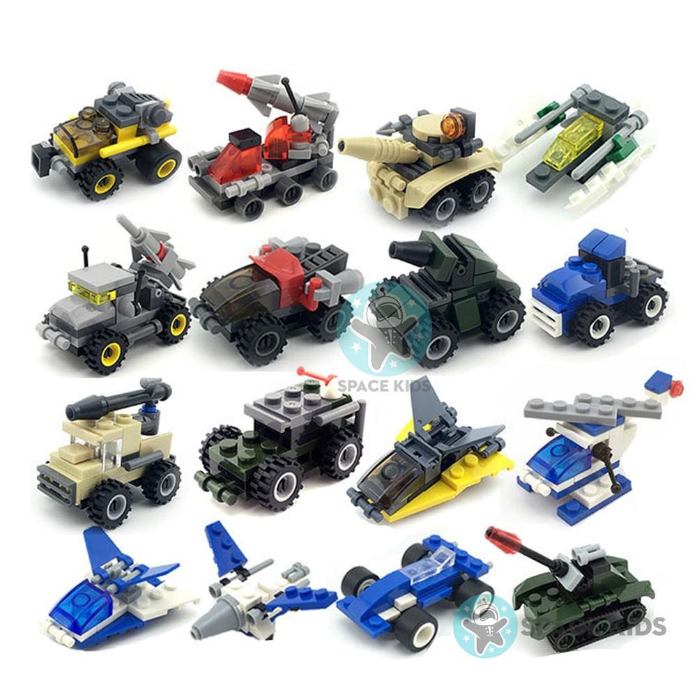 Đồ chơi Xếp hình Lego giá rẻ cho bé lắp ghép xe tăng, ô tô chủ đề Quân đội từ 24 đến 37 chi tiết cho bé