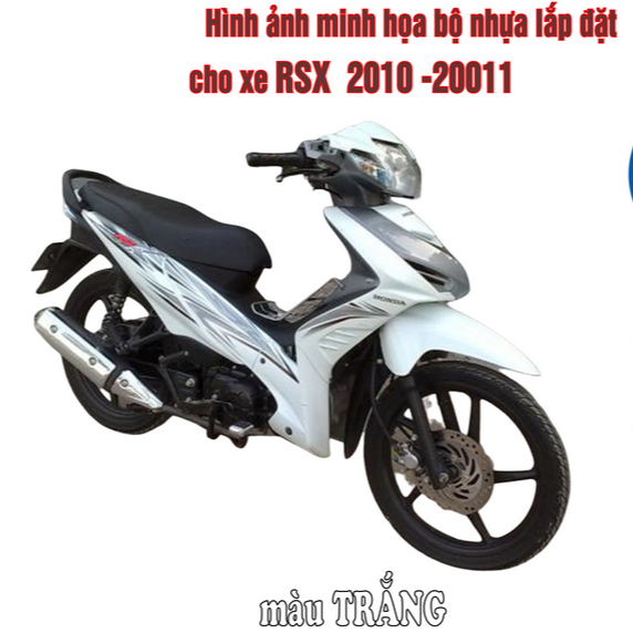 Dàn áo xe WAVE RSX 110 nhựa nguyên sinh ABS cao cấp màu TRẮNG đời 2010 -2011- TKB-549-988