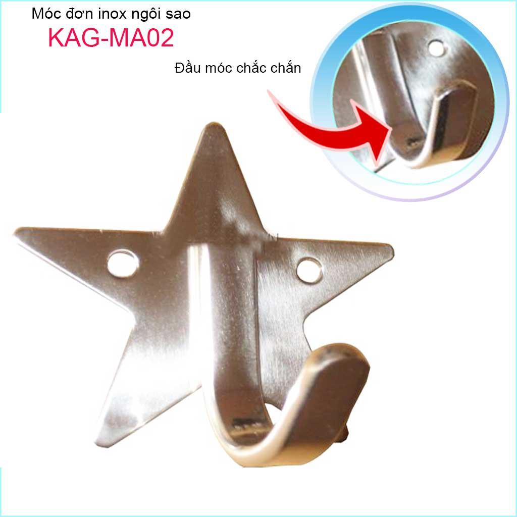 Móc đơn Inox SUS304, móc áo inox 304 cao cấp, Móc inox KAG-MA02