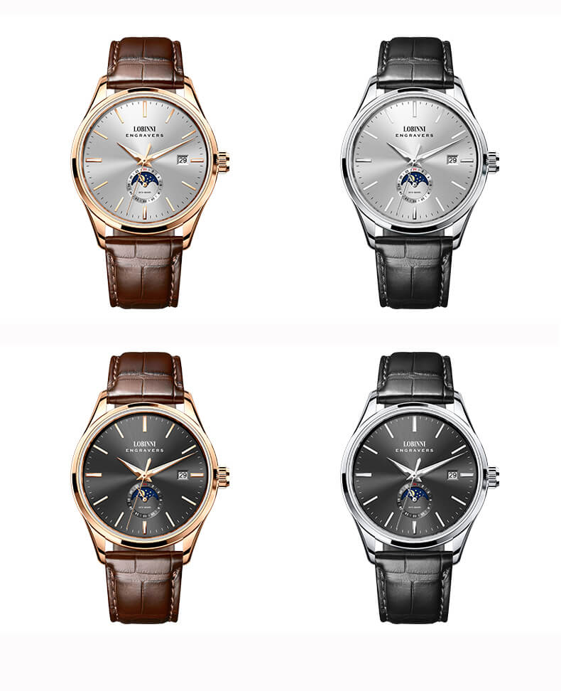 Đồng hồ nam chính hãng LOBINNI L19001-2 full box,hàng mới 100% ,kính sapphire chống nước,chống xước,dây da xịn ,kiểu dáng đơn giản ,mặt trắng đẹp