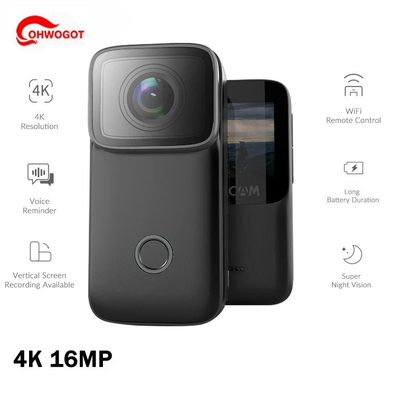 C200 Plus Camera Hành Động 4K 16MP WiFi NTK96660 Con Quay Hồi Chuyển Chống Rung Nhìn Xuyên Đêm Thân 5M Chống Nước DV Webcam Thể Thao Di Động