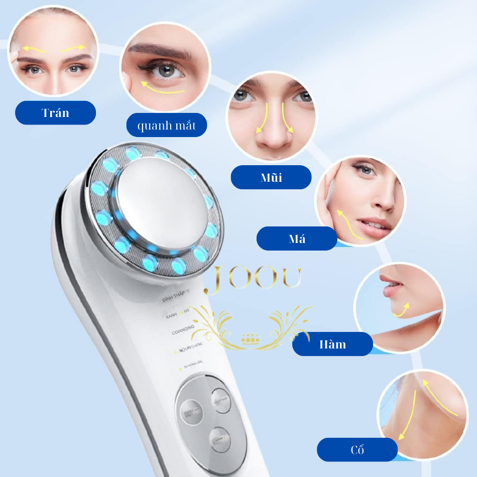 Máy Điện Di Ion Âm Dương và Ánh Sáng Sinh Học JOOU ES-1021 Máy Massage Mặt Công nghệ EMS