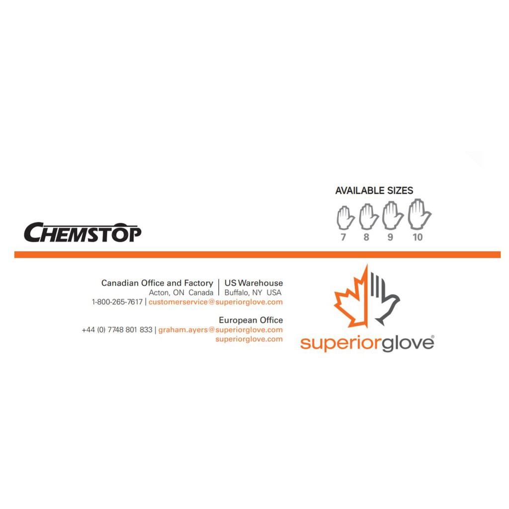 Găng tay chống hóa chất SUPERIOR LF3020 Latex Chemical Resistant Glove, Size 8,9,10 (tương đương M/L/XL)