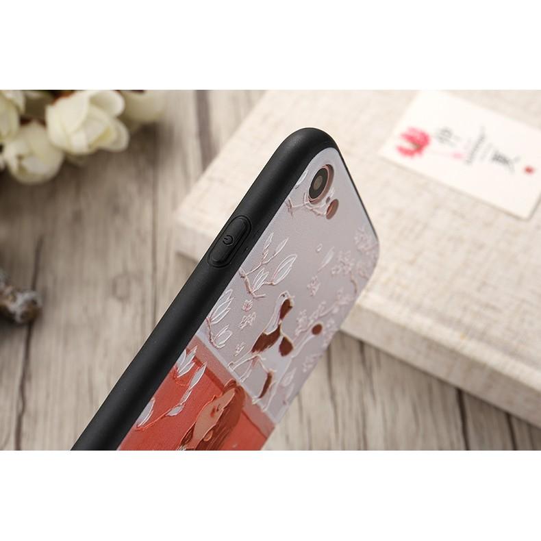 Ốp lưng Cô bé và mèo cho Iphone 5 5s 6 6s 6 plus 6s plus 7 7 plus 8 8 plus