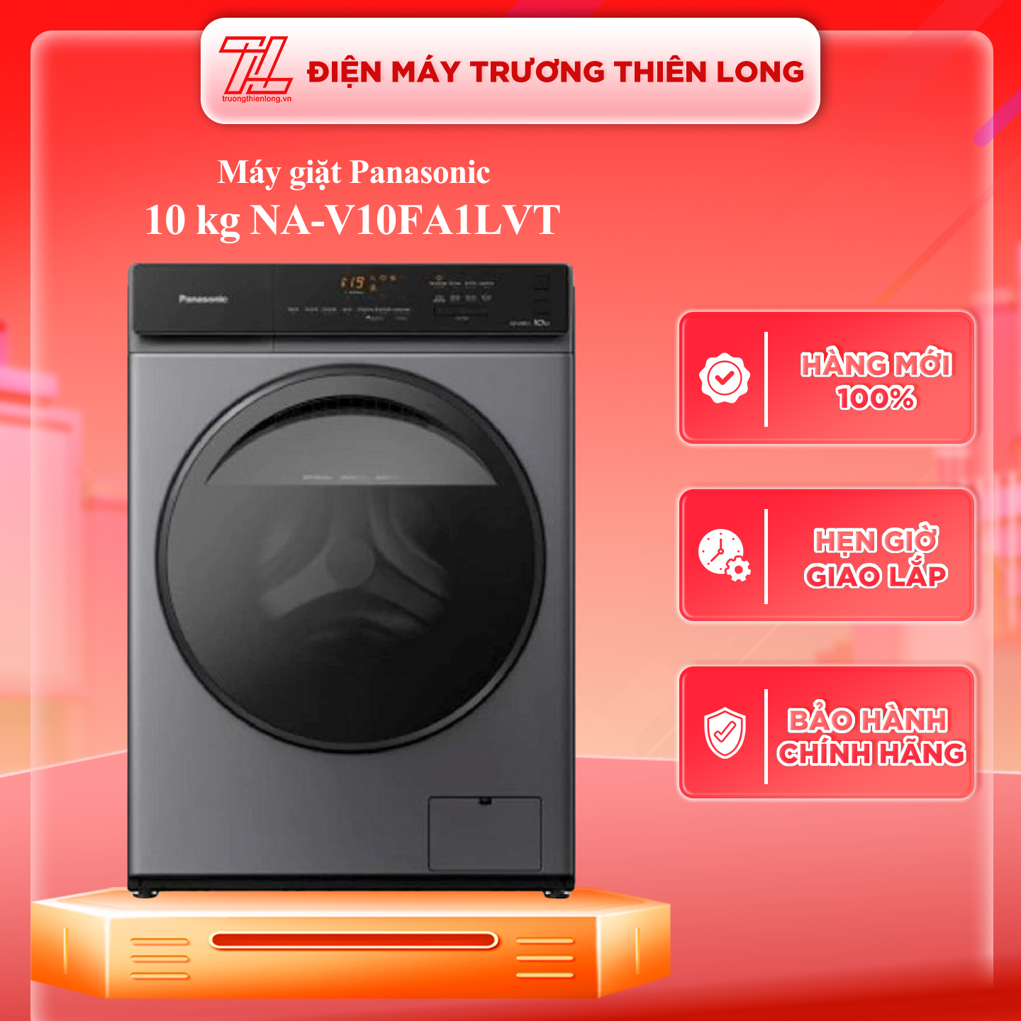 Máy Giặt Cửa Trước Panasonic 10kg NA-V10FA1LVT - Giặt Thông Minh - Giặt Diệt Khuẩn - Tự Động Vệ Sinh Lồng Giặt &amp; Vòng Đệm  - Hàng chính hãng